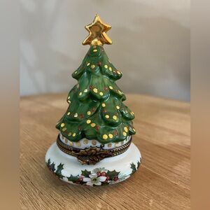 Limoges Christmas Tree Porcelain Box-Preowned
